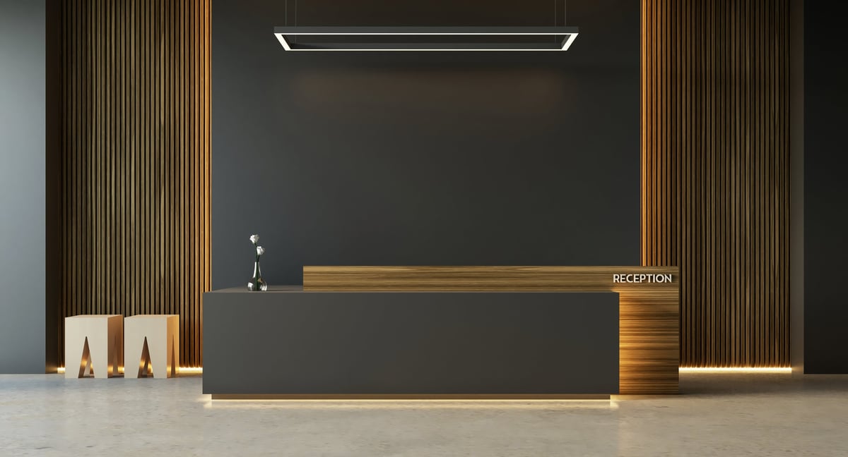 Modern reception desk interior