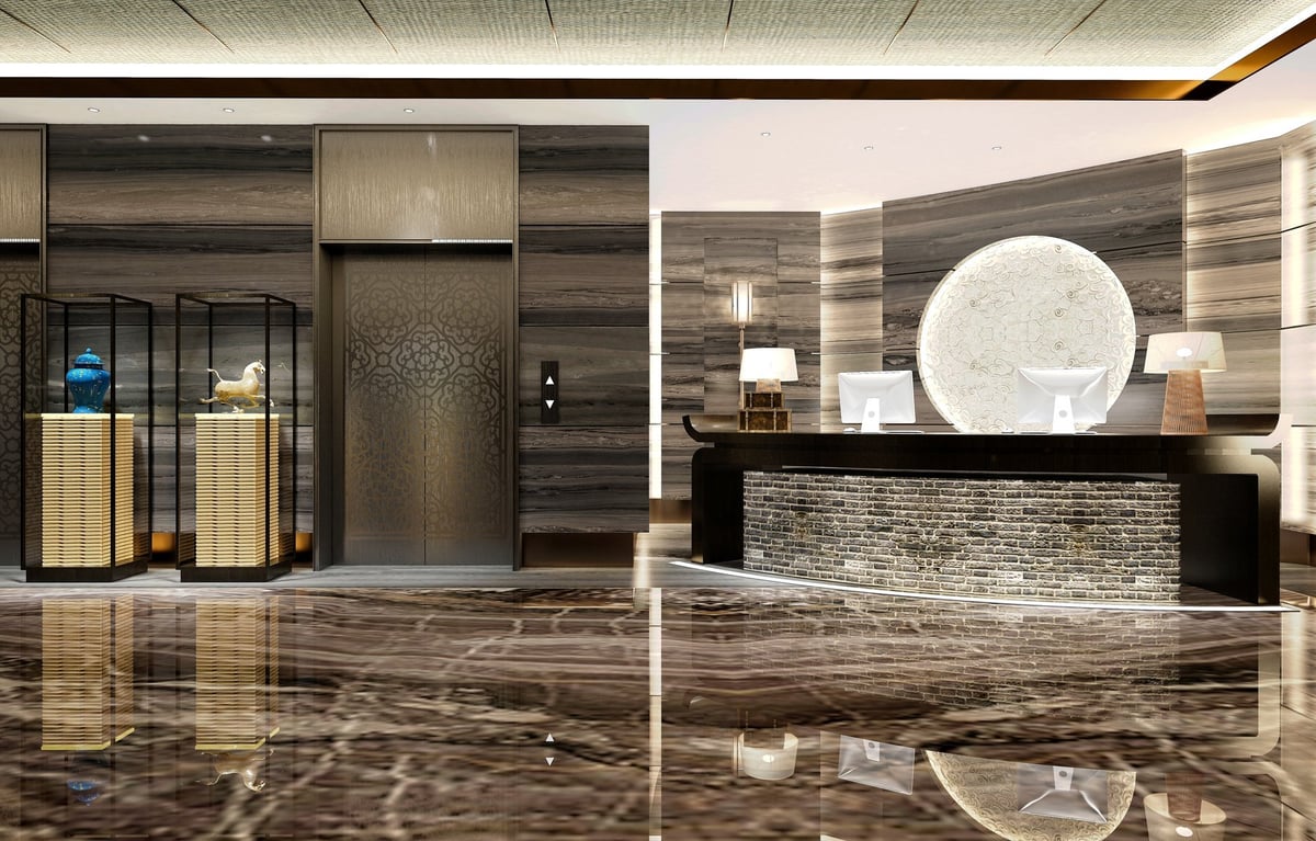 Luxury hotel reception lobby